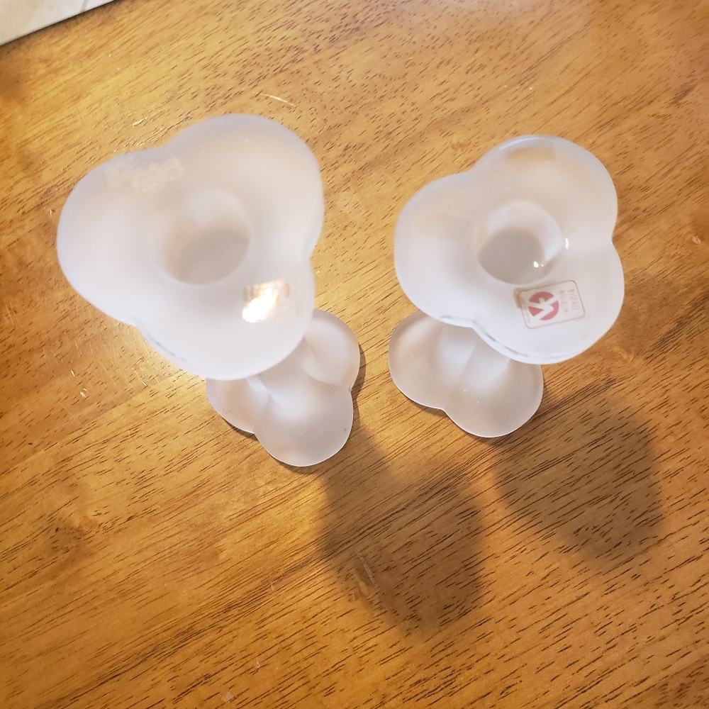 Vetreria Etrusca Italy Glass Candle Sticks